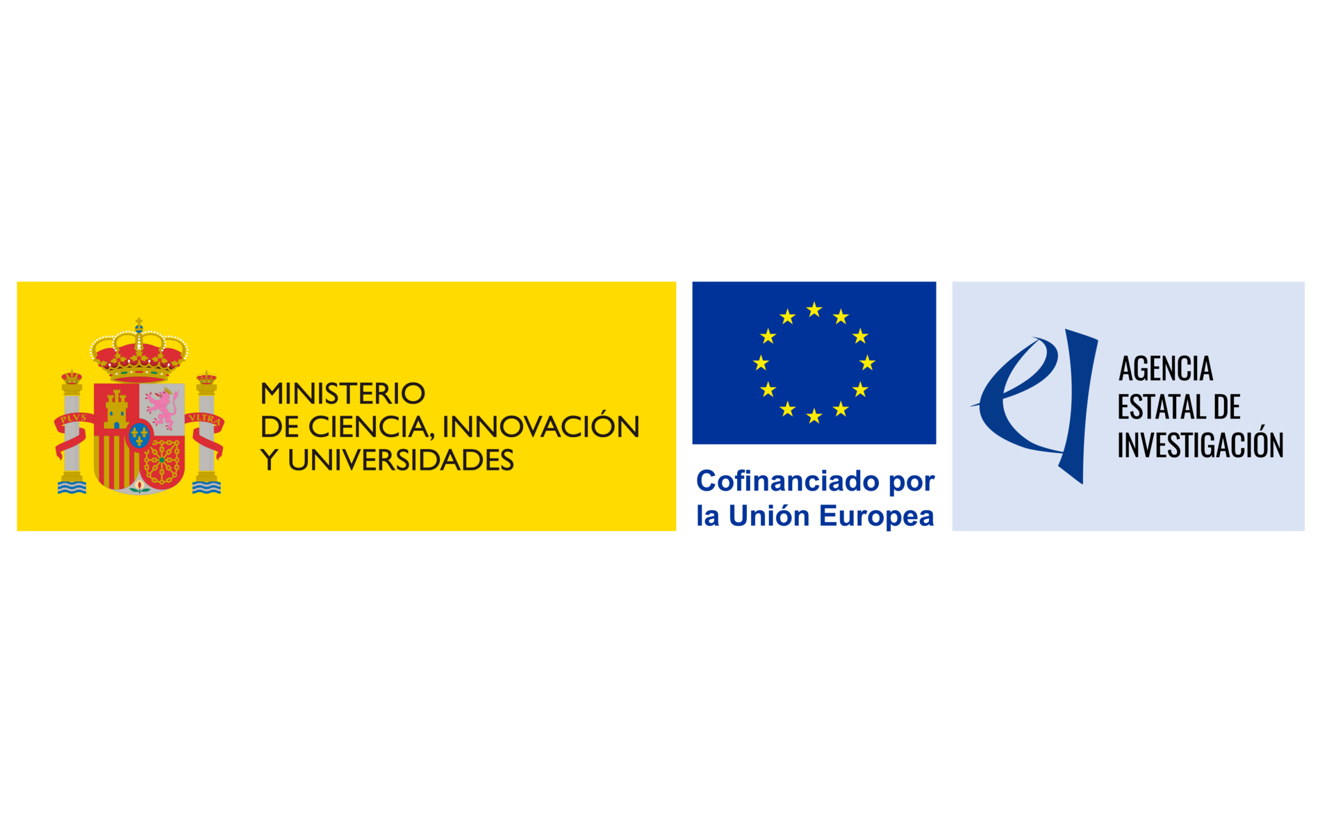 Logo of the Spanish Ministry of Science, Innovation and Universities (MICIU), the State Research Agency (AEI), and the European Union (co-financing)